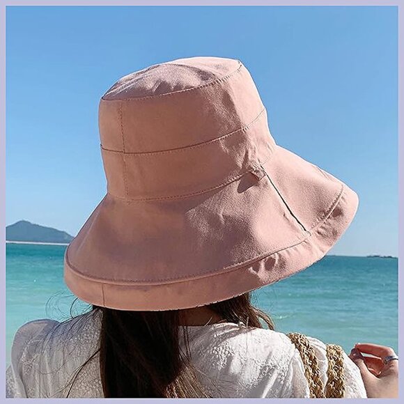 Women's Reversible Bucket Hat UV Protection Packable , 4pink - Picture 4 of 5